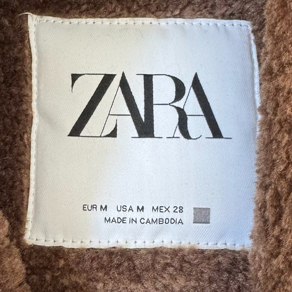 Zara DOUBLE SIDED SHORT JACKET - Brown - Picture 9 of 11